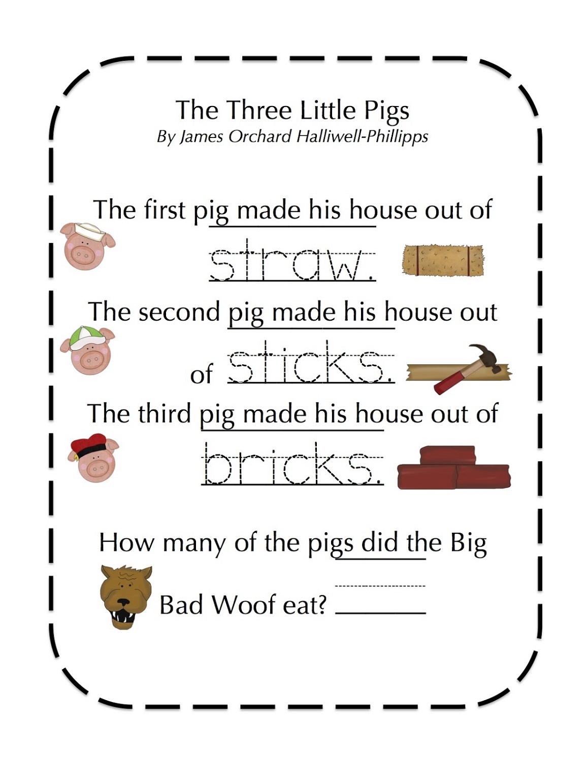 Three Little Pigs Printable