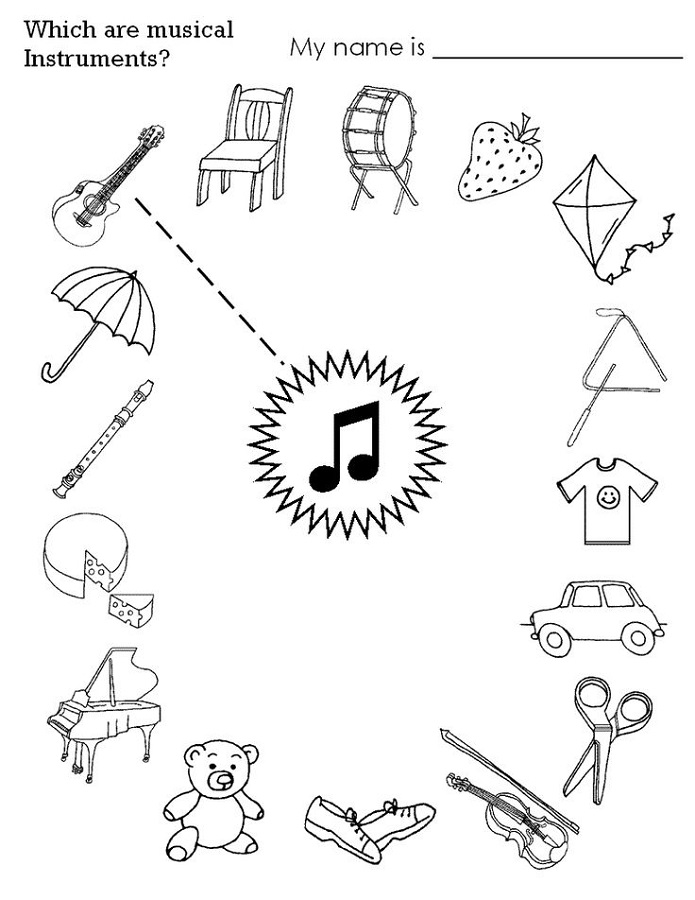 activity sheet for kids music