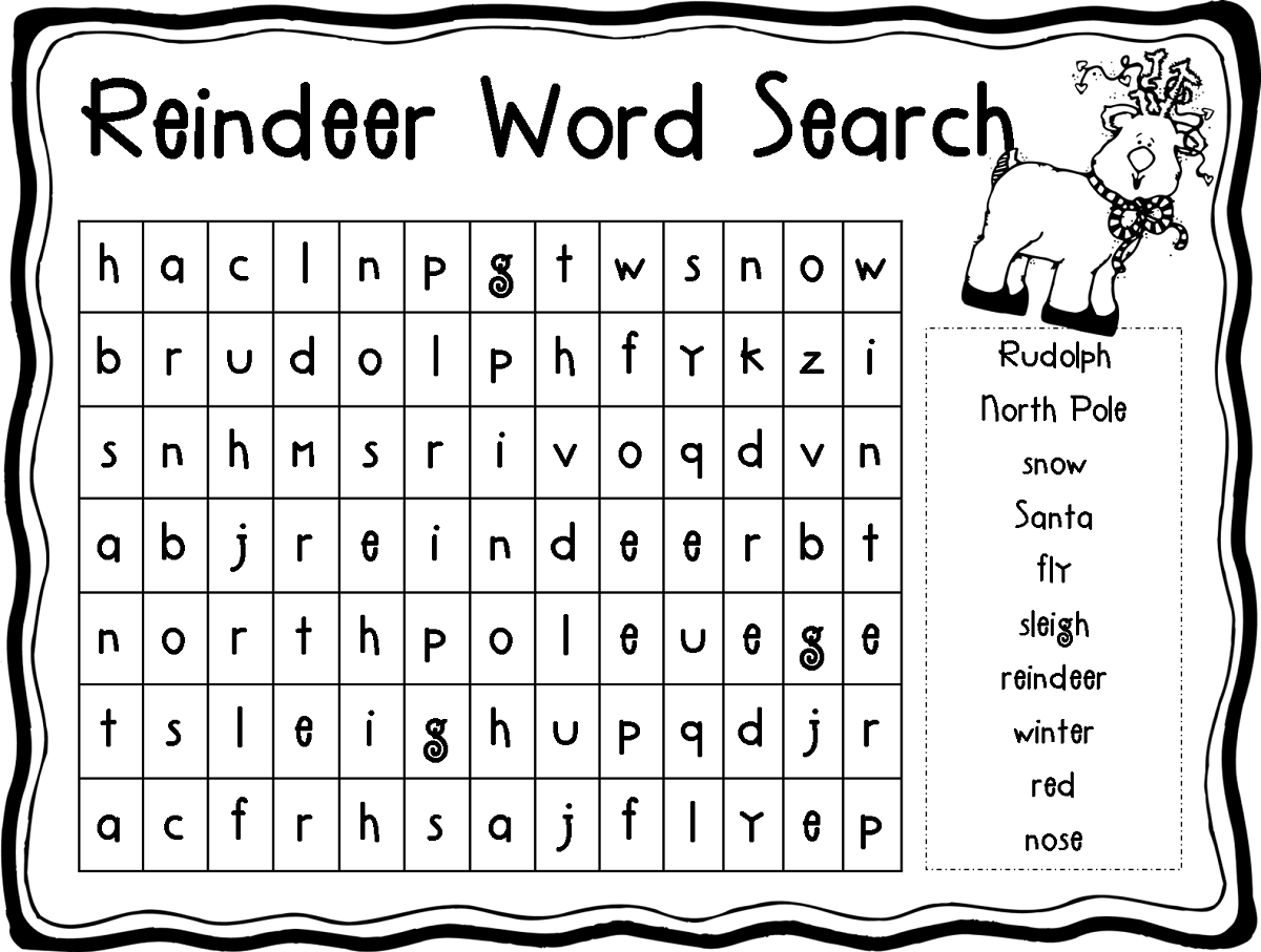 free kids word search deer