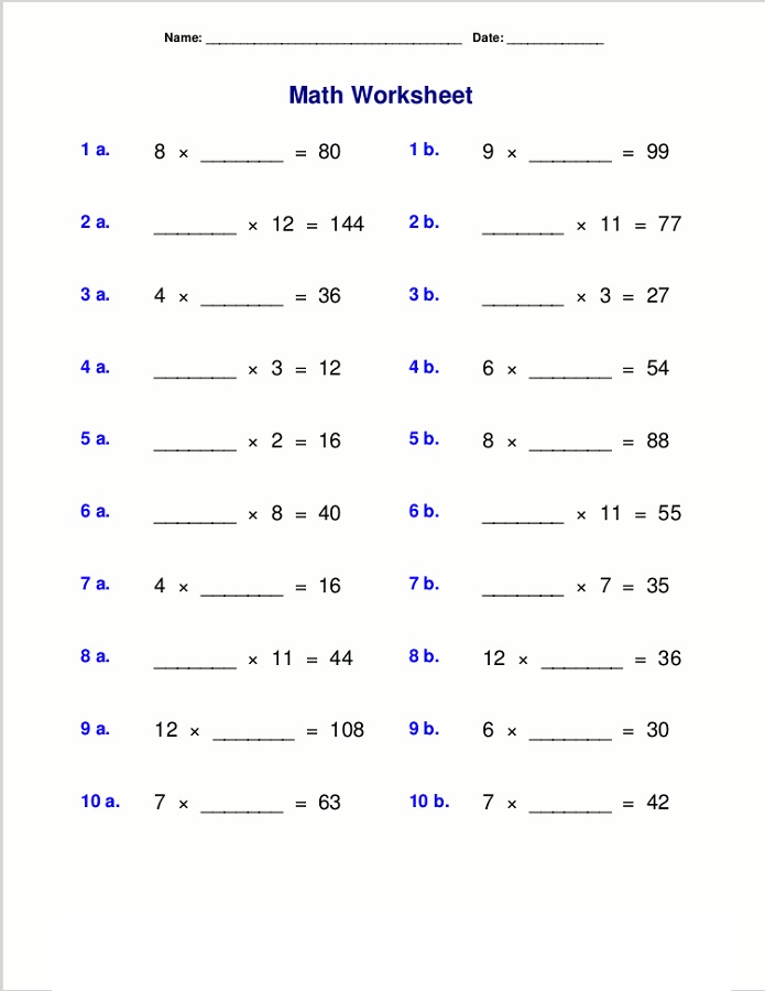 free times tables worksheets missing