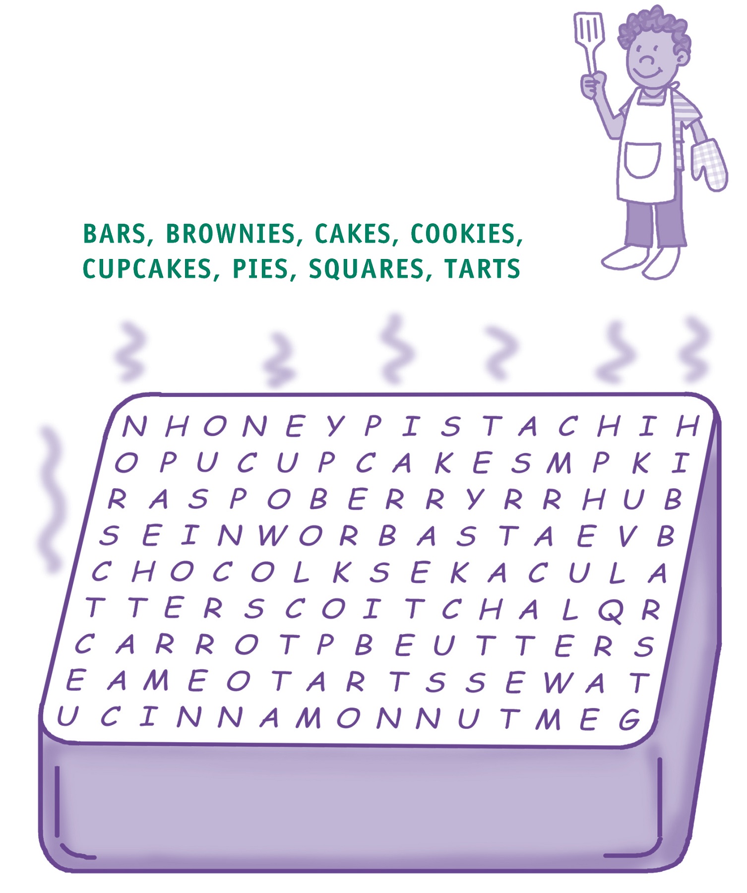kid word search puzzles cake