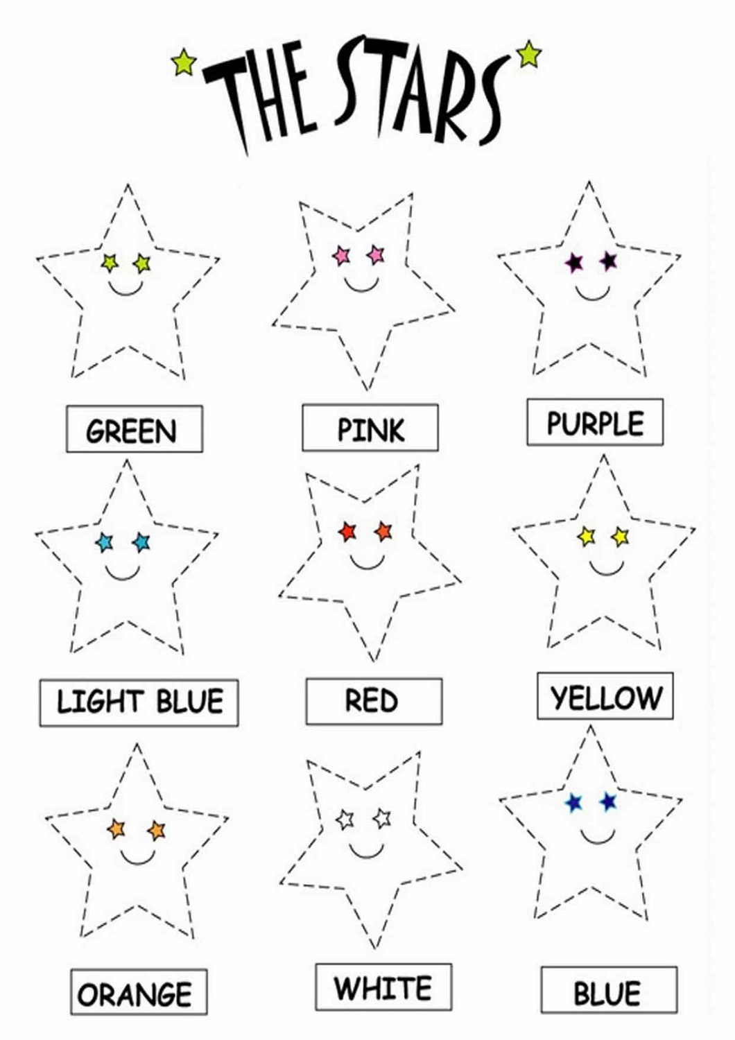 kids fun worksheets stars