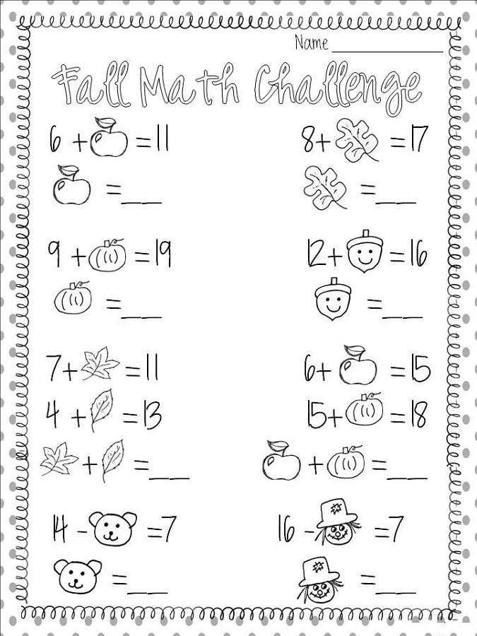 math is fun worksheet fall