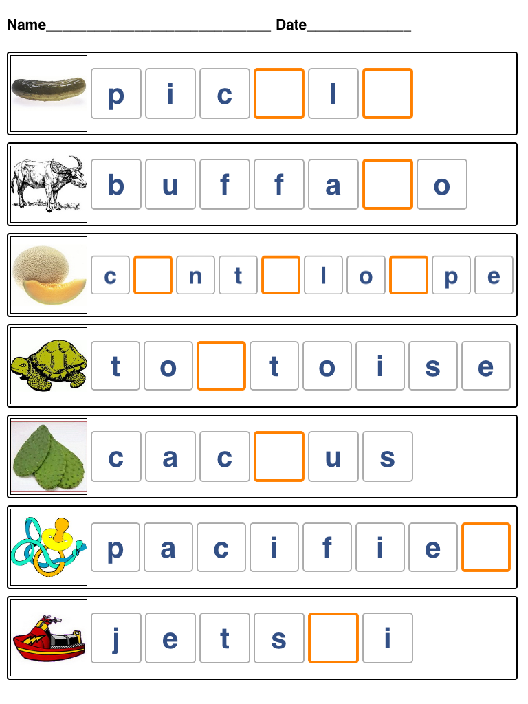 word game worksheets spelling