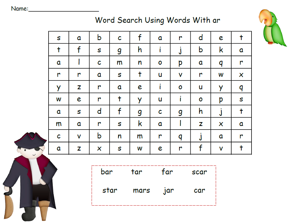 word search easy for kids