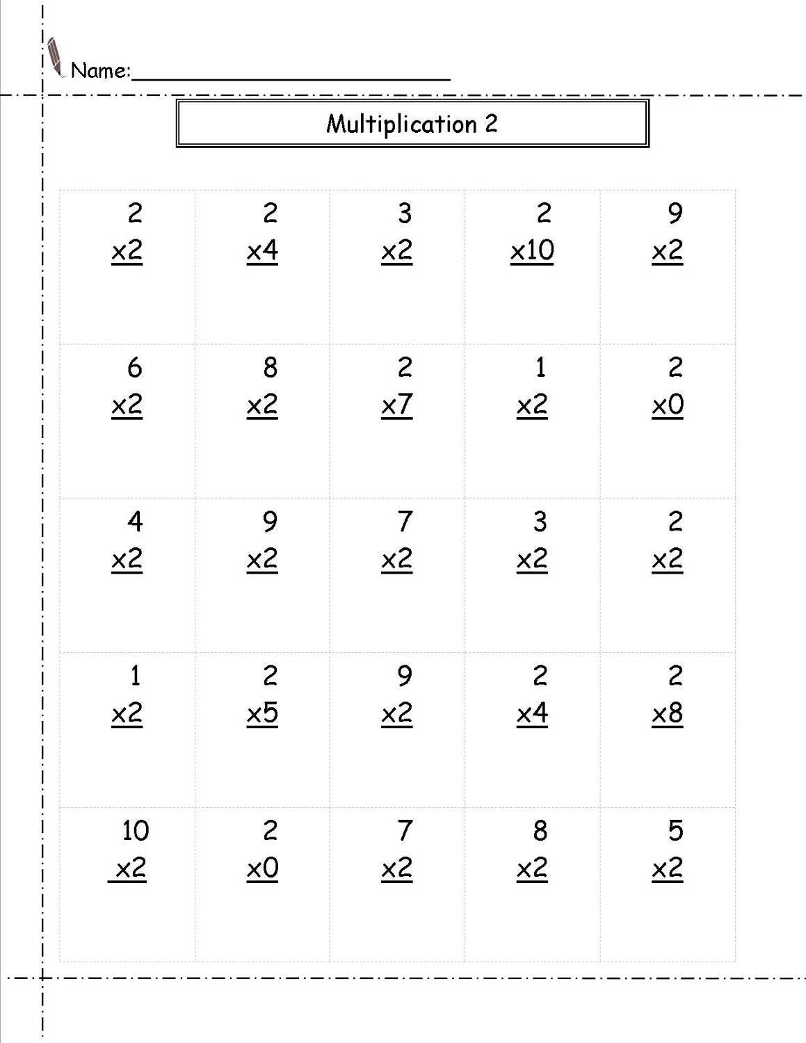 Multiplication 2 Times Table Worksheets Multiplication Times maths-tables-practice-worksheets