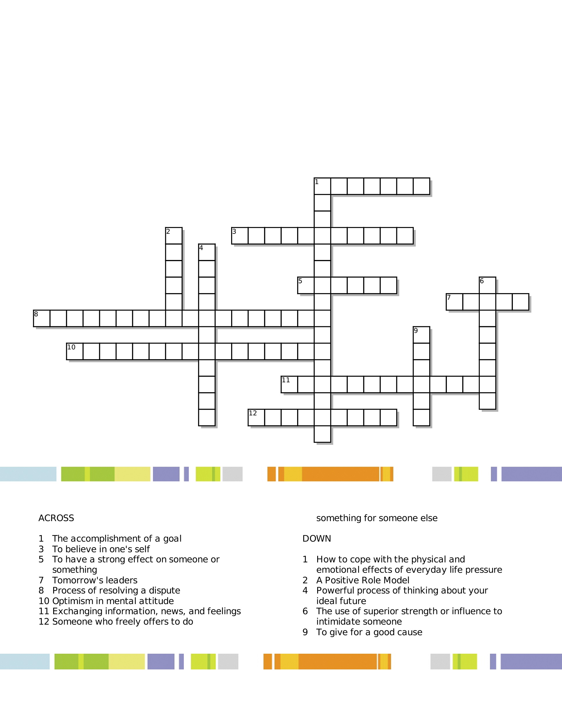 cross word puzzles for kids feeling
