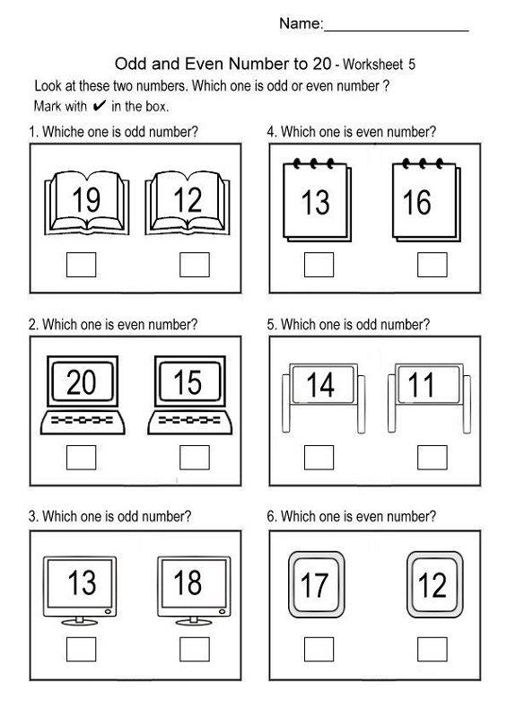 even and odd number worksheets book