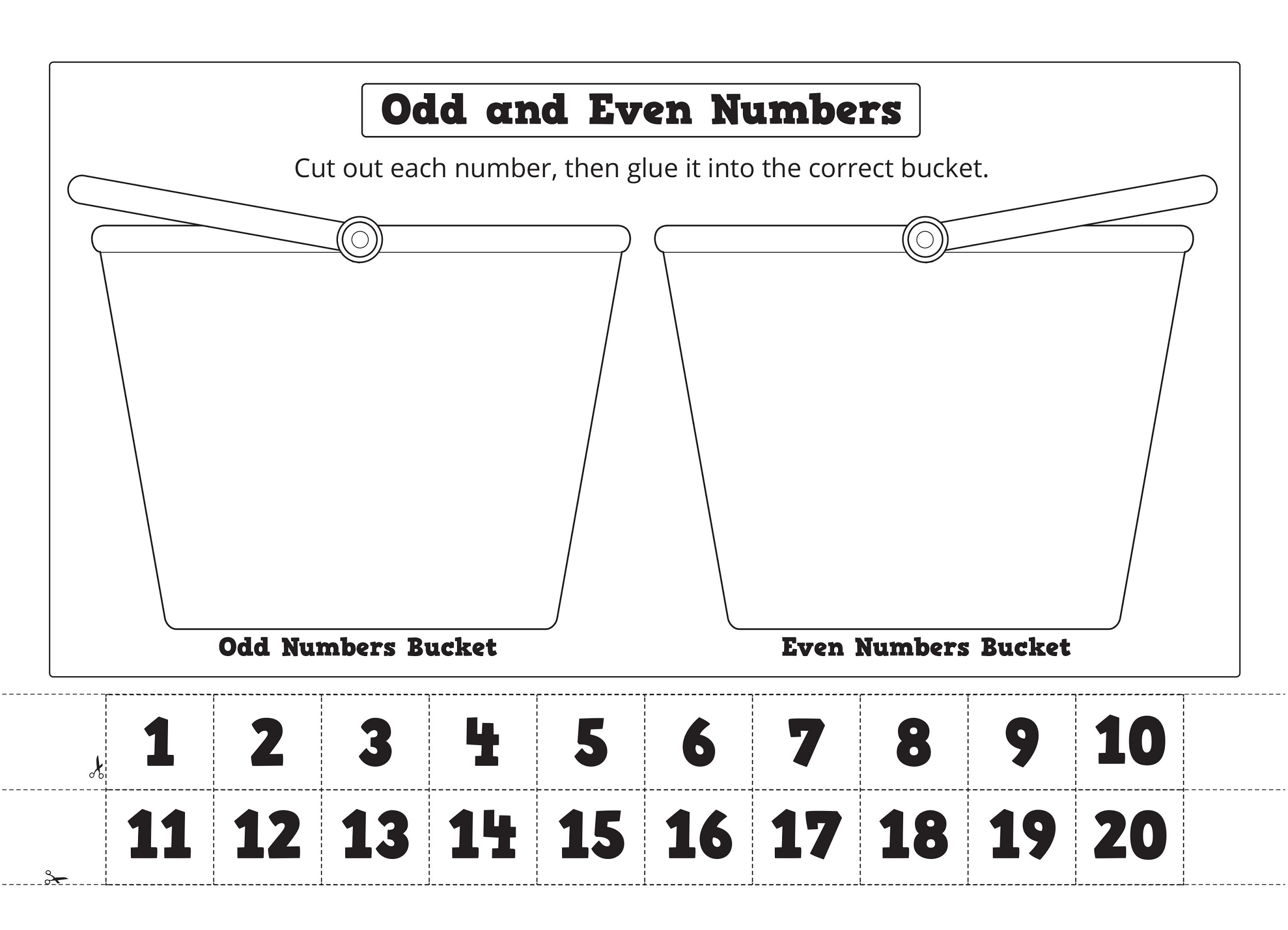 even and odd number worksheets bucket