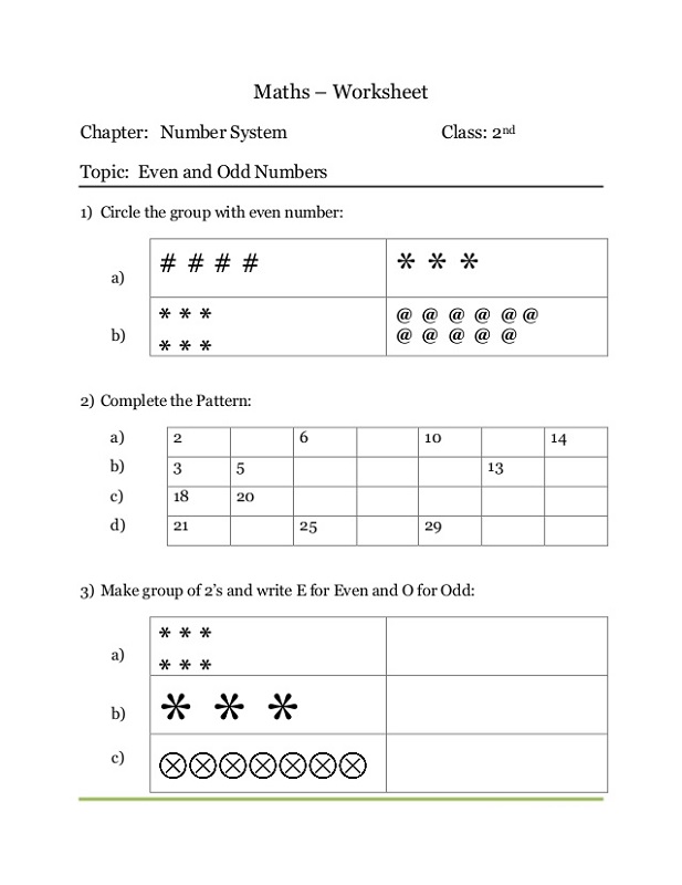 even and odd number worksheets for kids