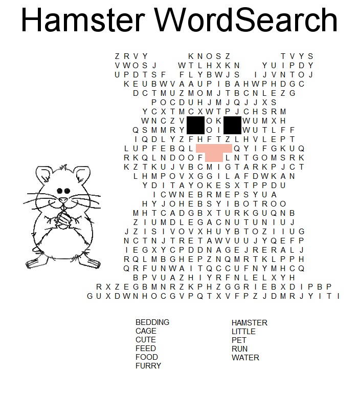 free word search for kids hamster