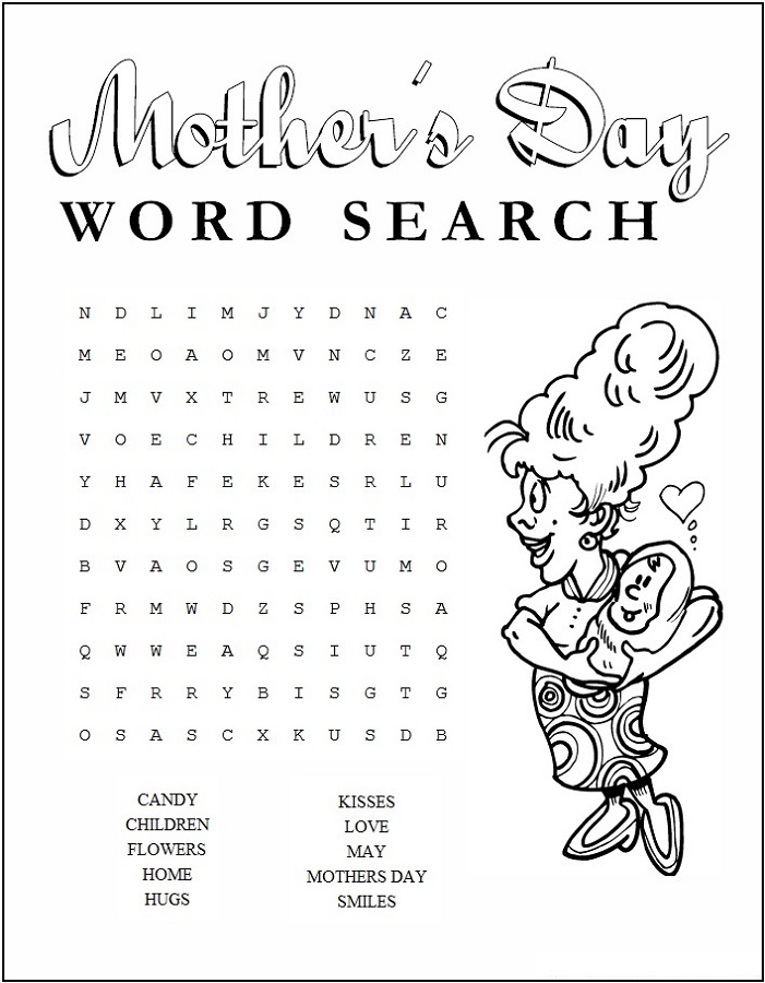free word search for kids mother