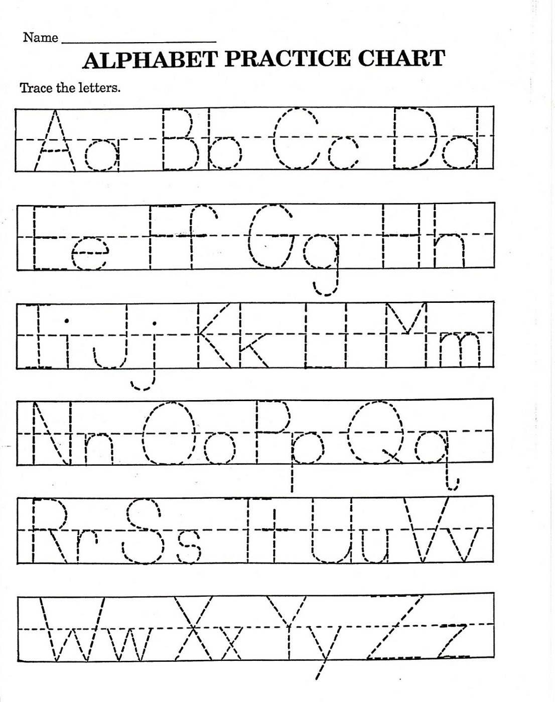 trace letter worksheets free pre k