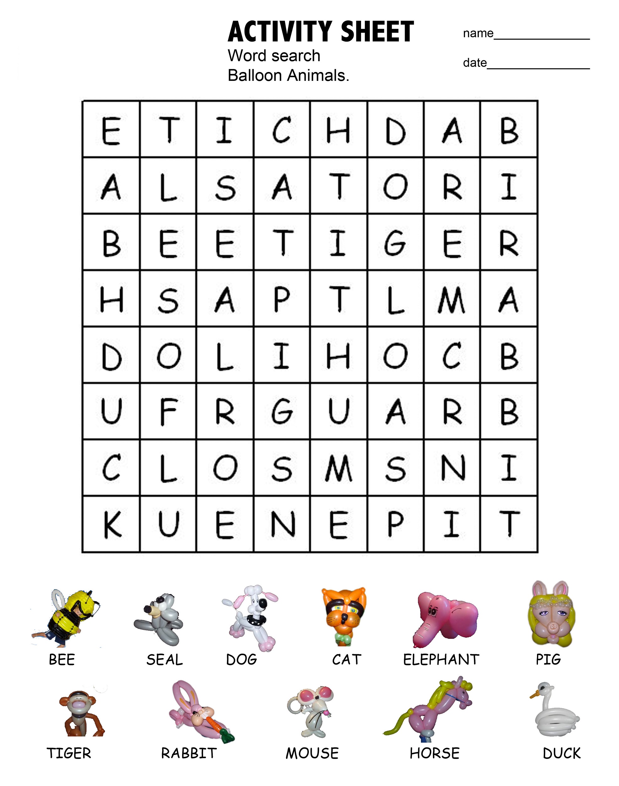 Free Fun Printable Word Search Puzzles