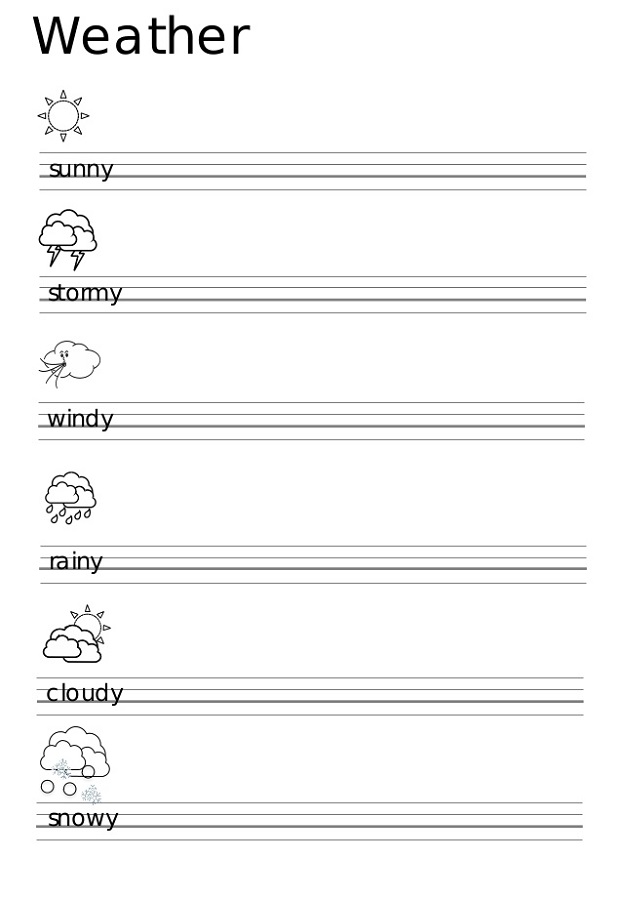 work sheets for kids weather