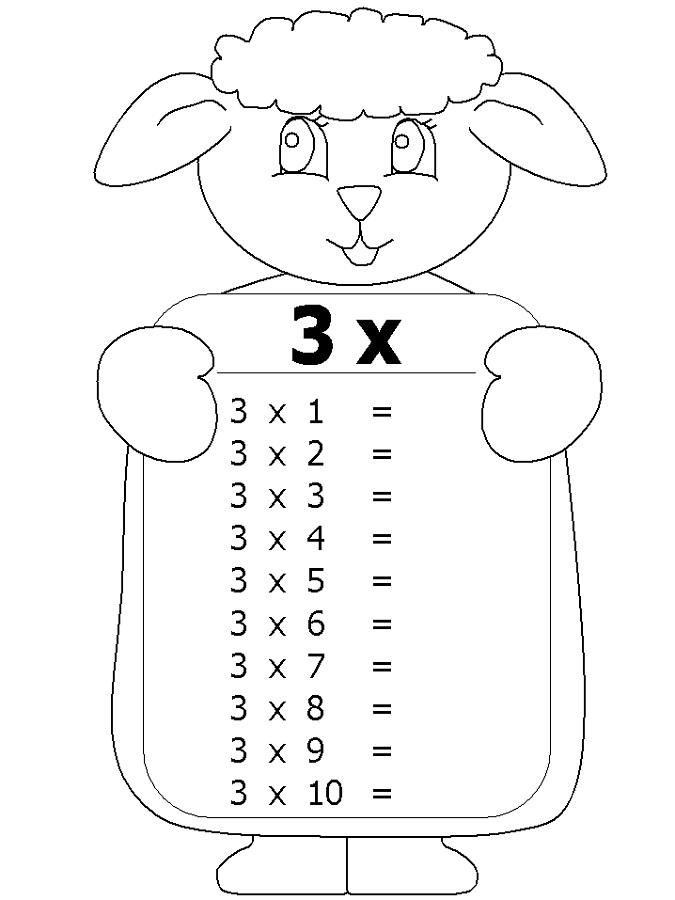 3 times table worksheets children