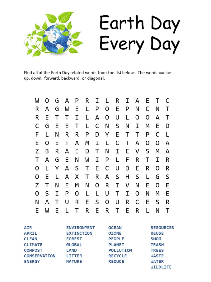cool word searches earth