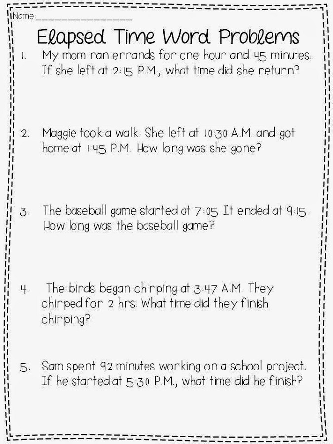 elapsed time worksheets free simple