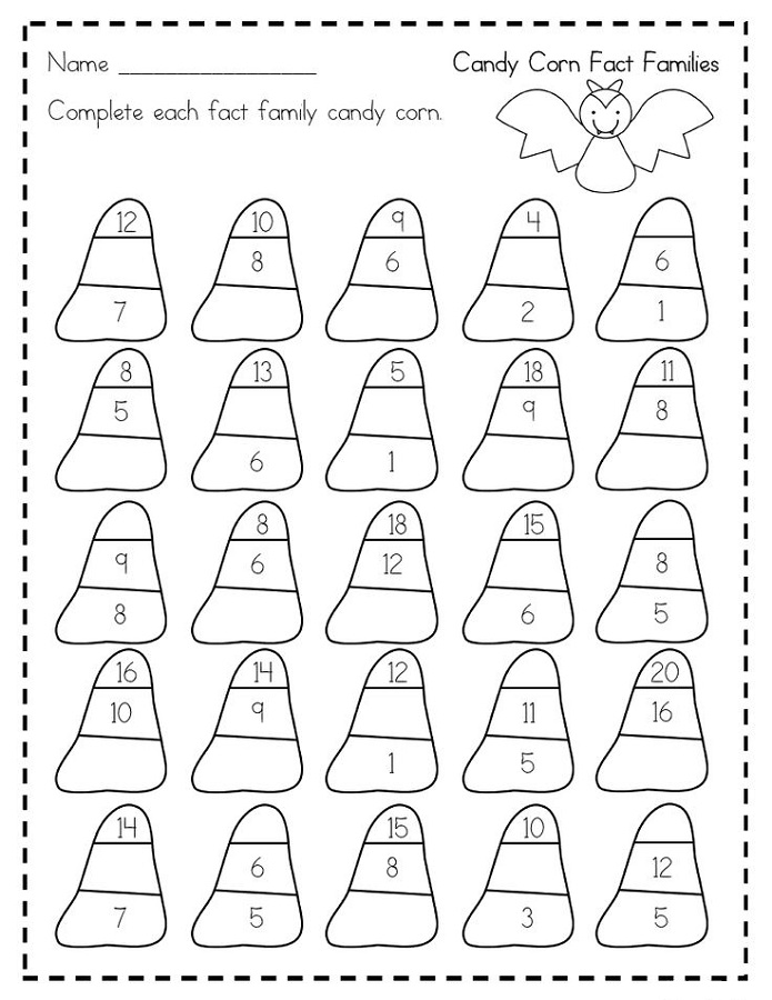 free fact family worksheets printable
