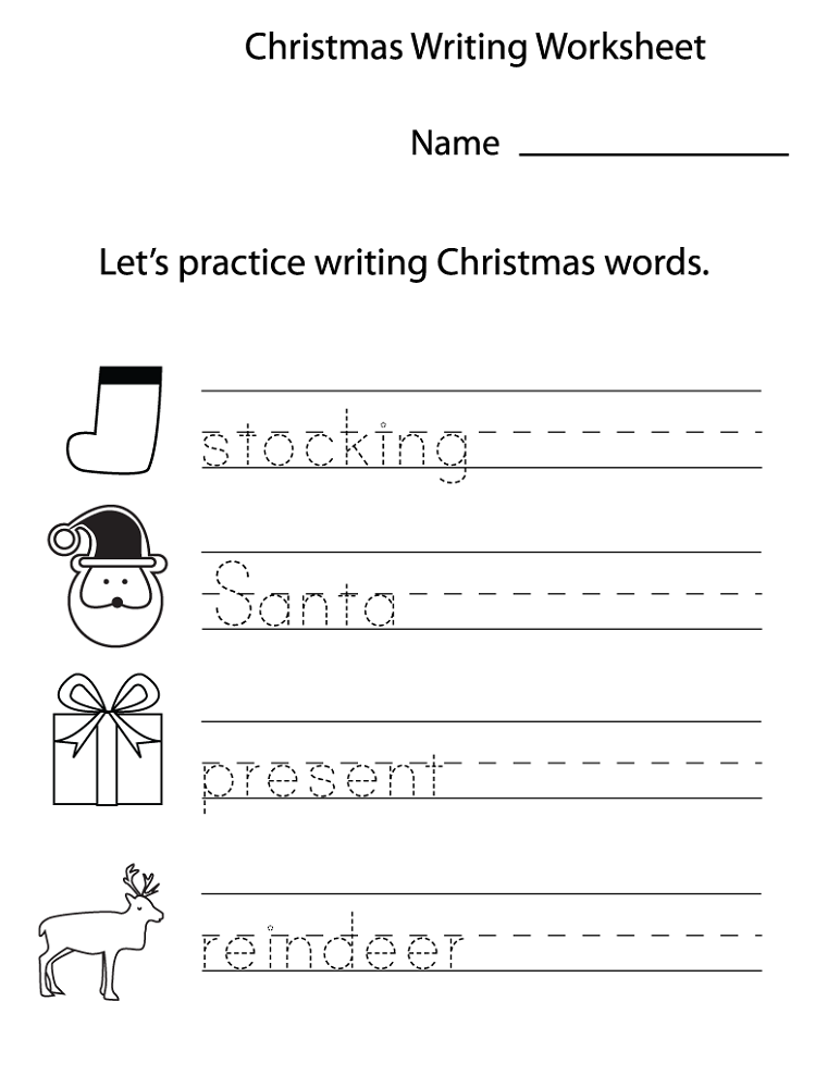 free handwriting worksheets for kids christmas