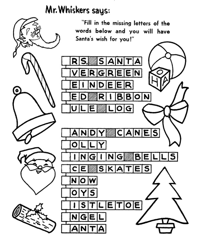 kids activity sheets christmas