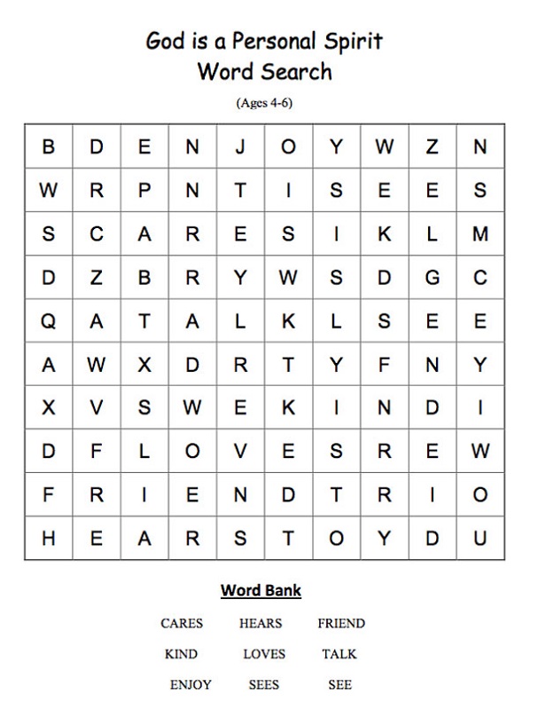 kids word search personal
