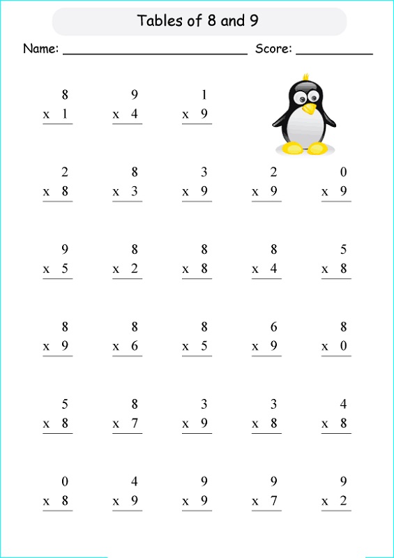 Easy Times Table Practice Sheets | Activity Shelter