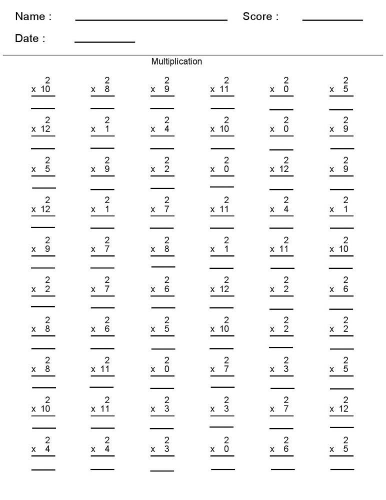 times tables practice sheets vertical
