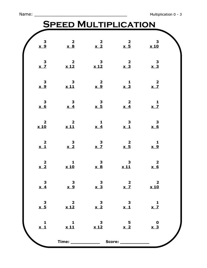 times table worksheet printable