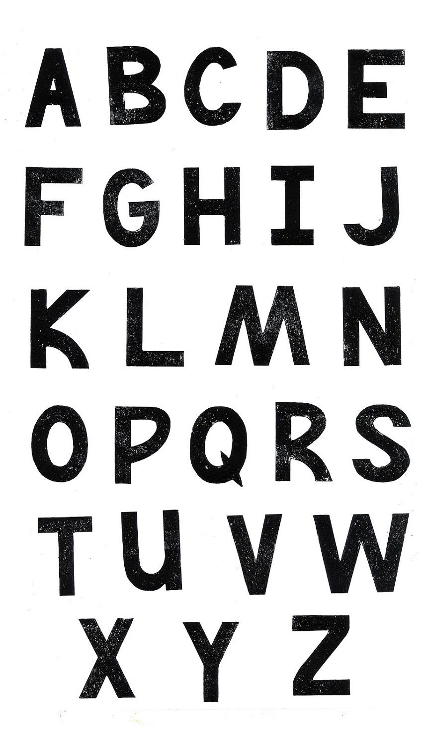 uppercase alphabet letters black