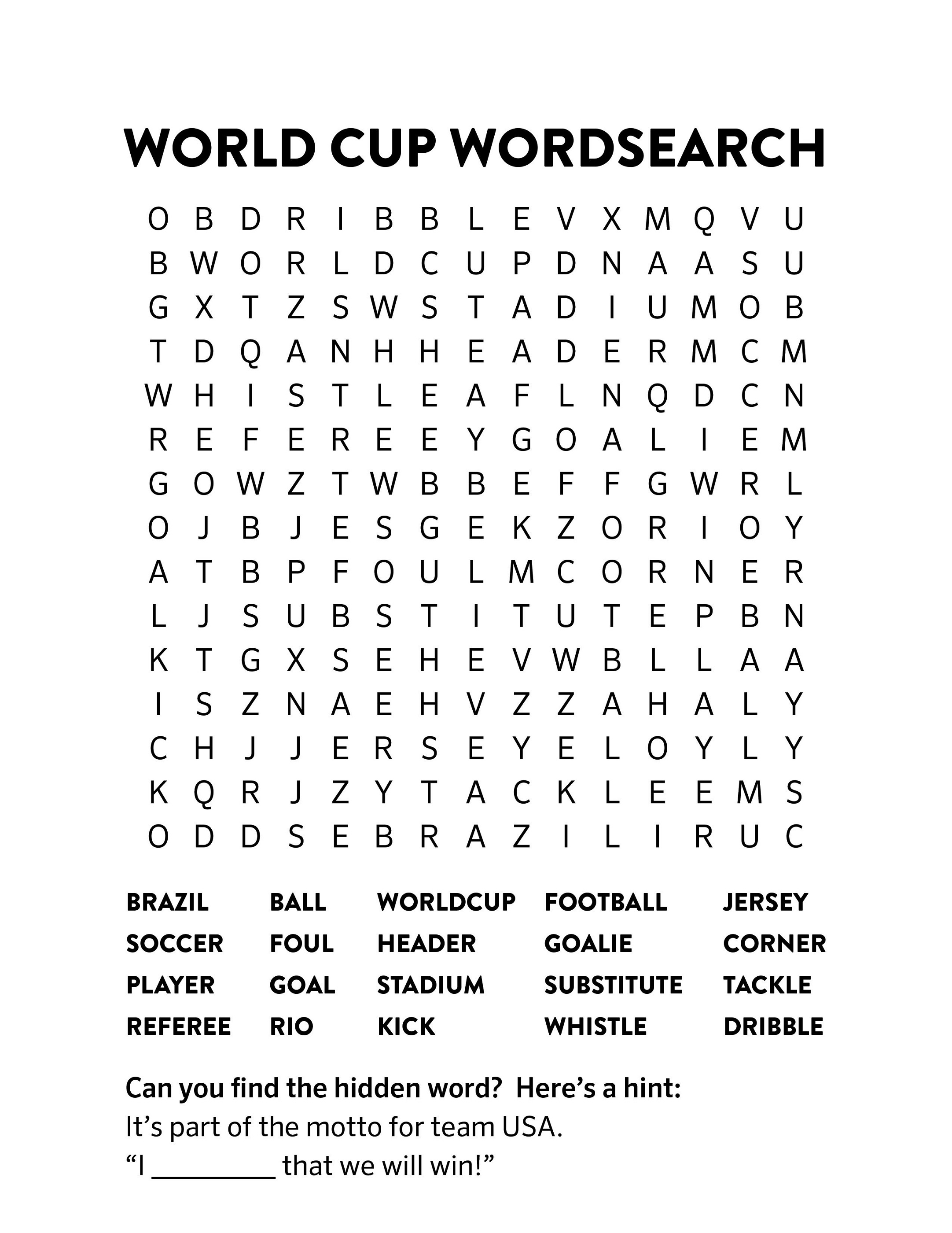 Word Search Football To Print Activity Shelter