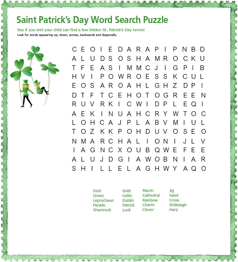 word searches for kids green