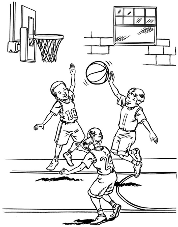 basketball activities for kids coloring