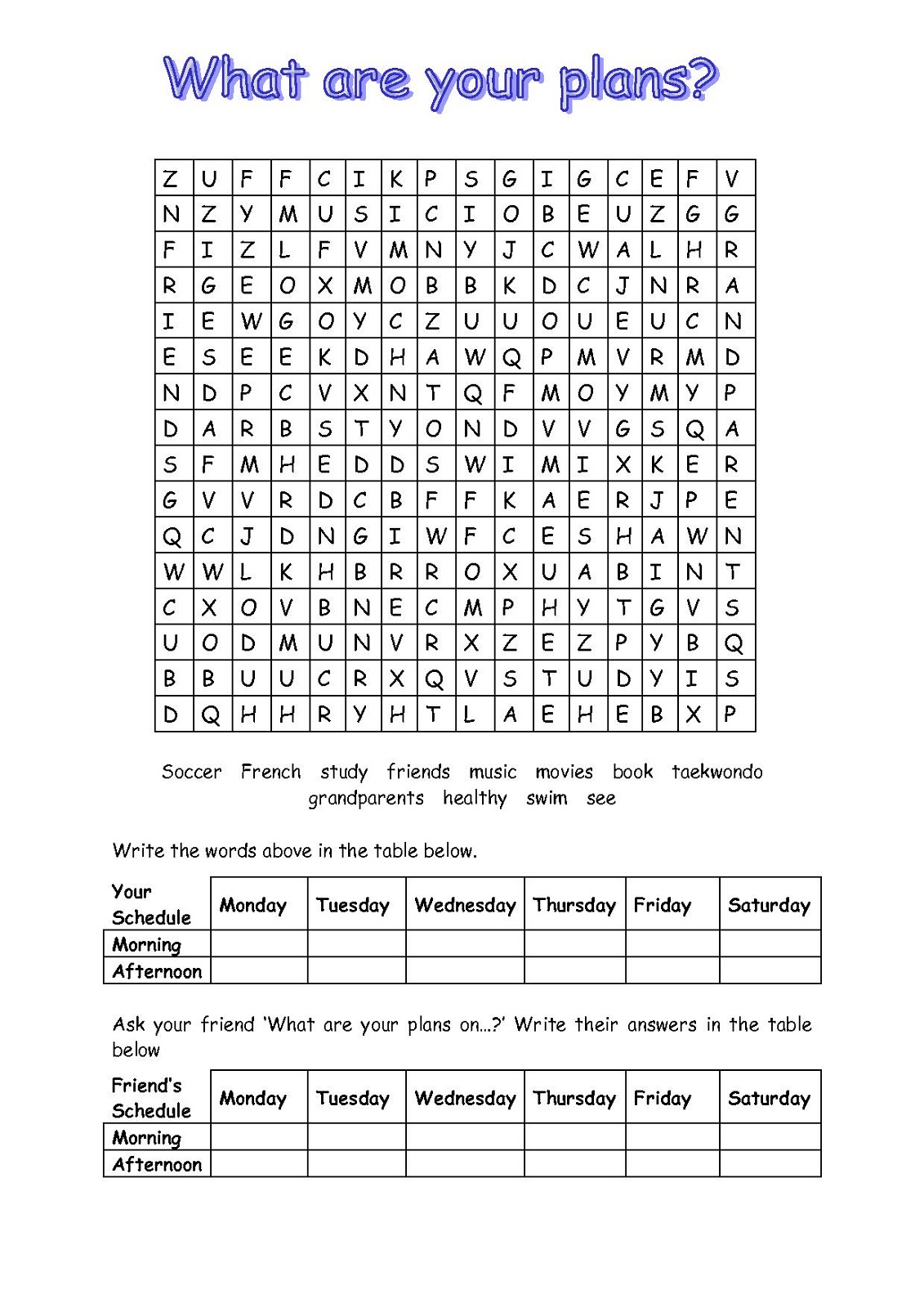 free puzzle worksheets plan