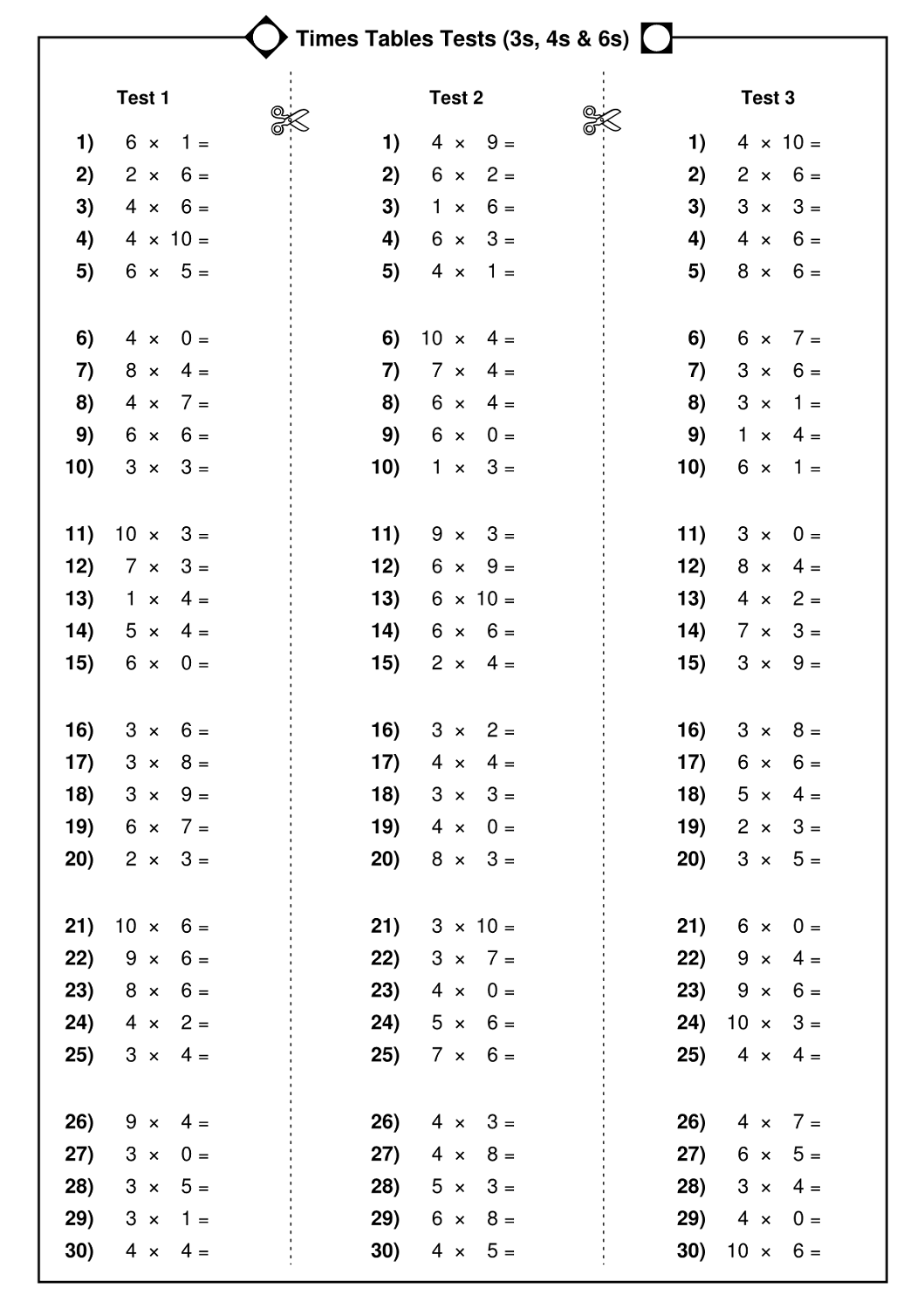 Times Table Practice Free