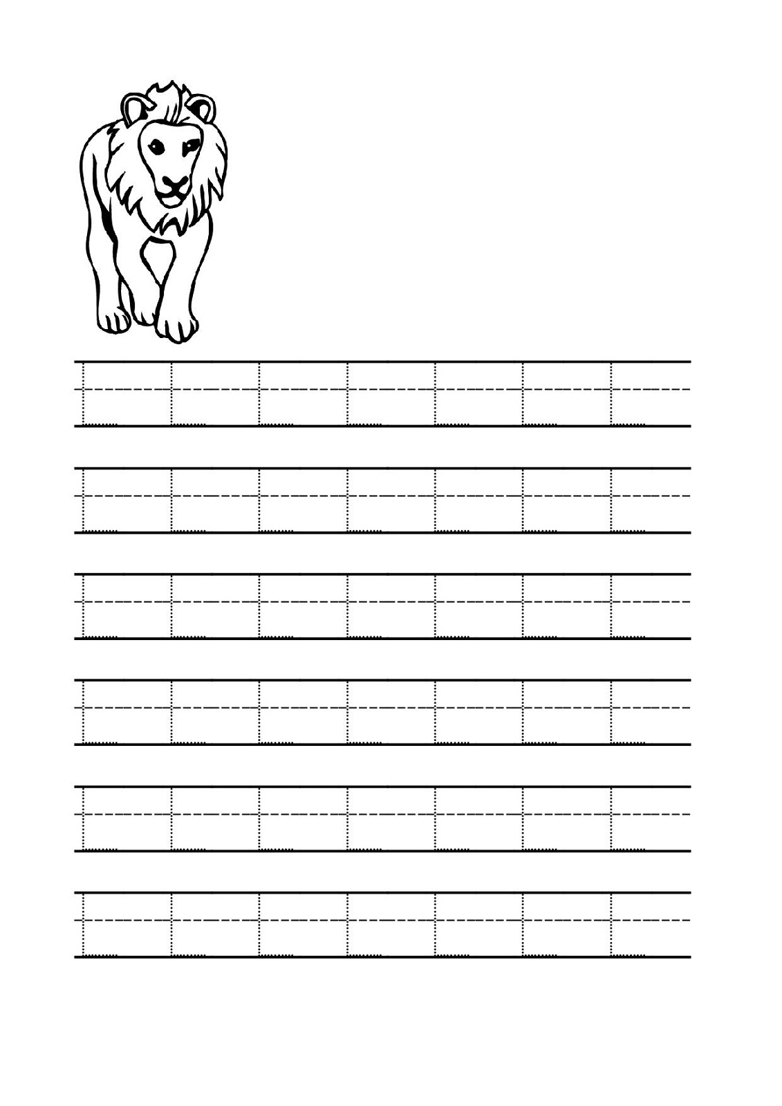 free traceable alphabet lion