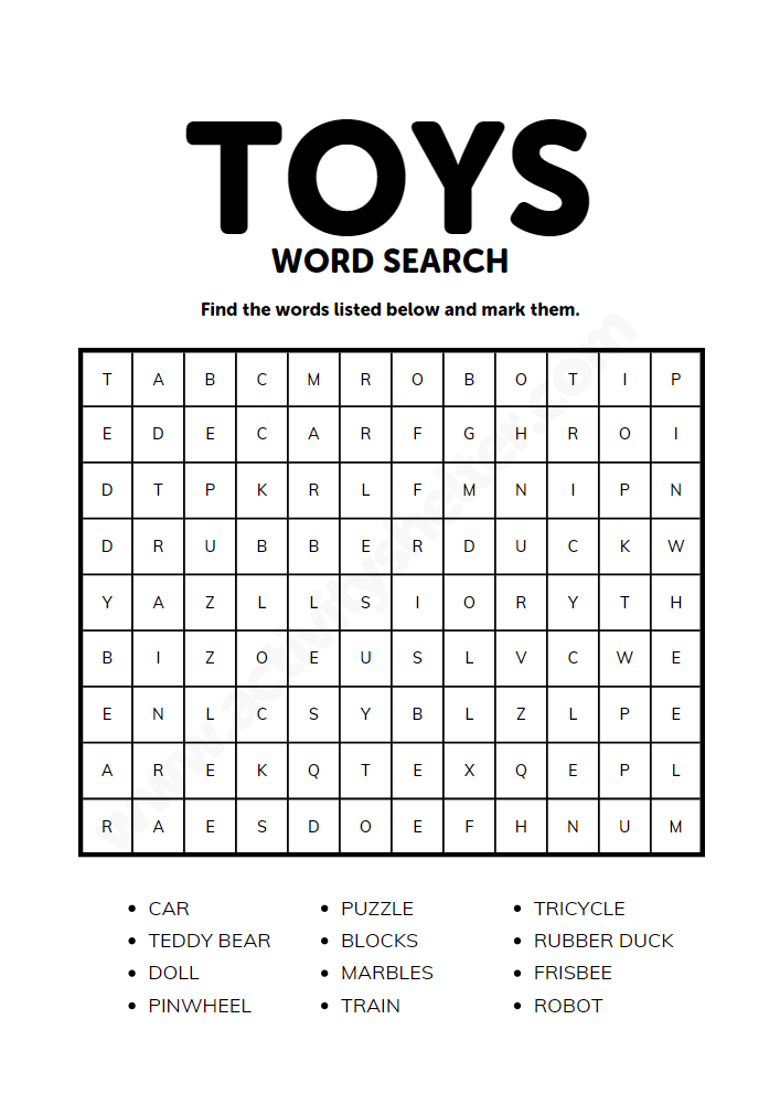 free word search puzzles for kids toys