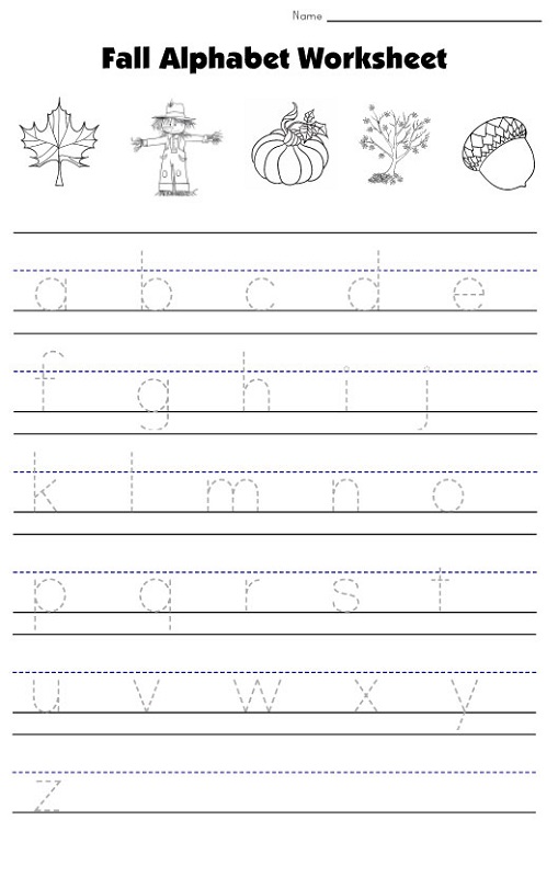 lowercase letters worksheet fall