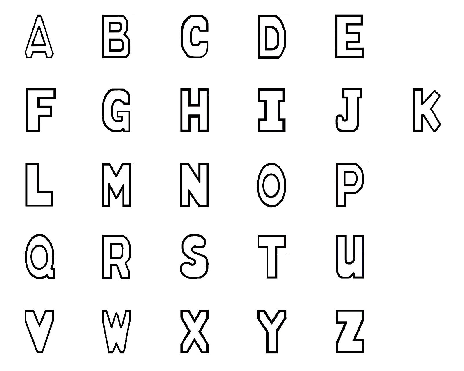 upper case alphabet simple