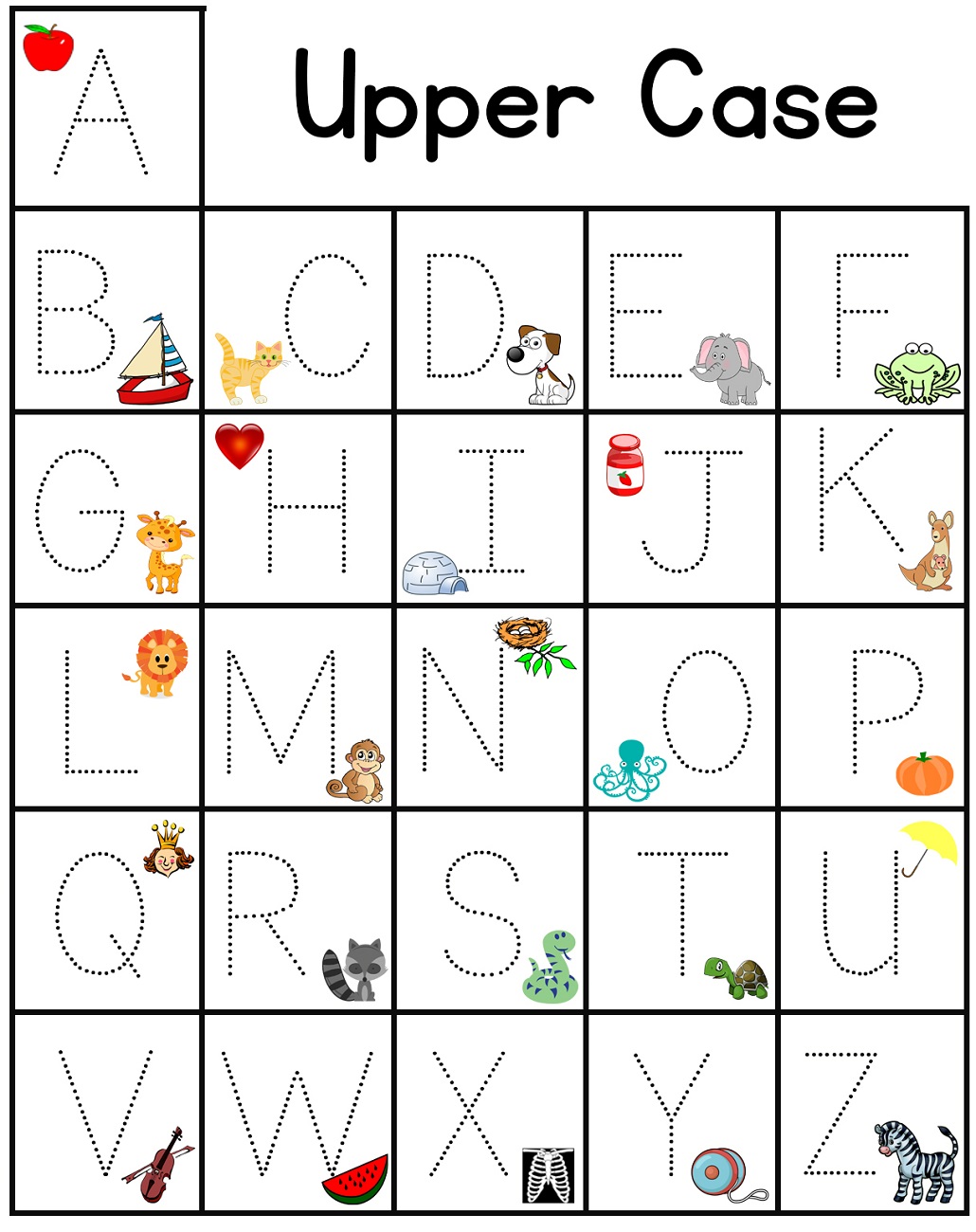 Printable Traceable Alphabet Chart For Upper And Lower Case Printable
