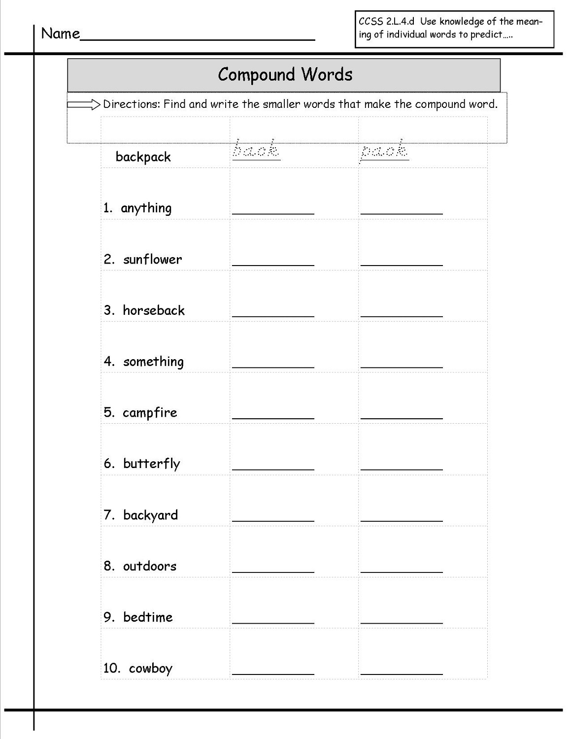 worksheets that work compound