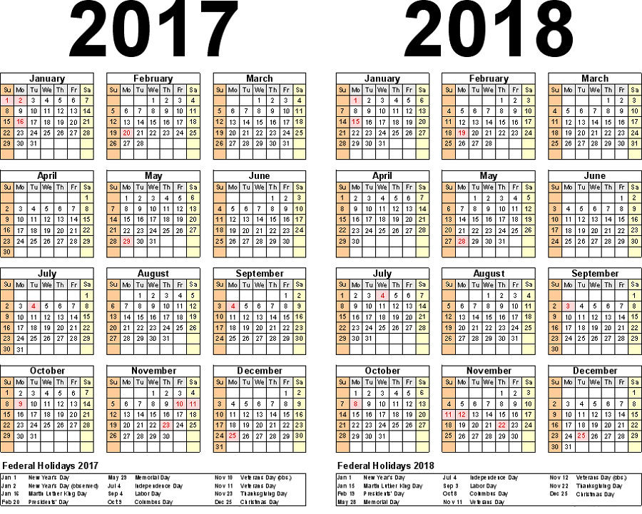 2017 2018 Printable Calendars Activity Shelter