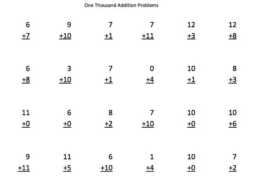 aaa math worksheets vertical