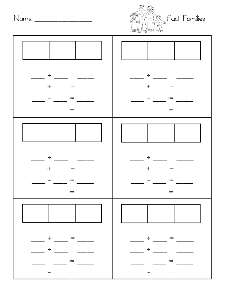 fact family practice 1st grade