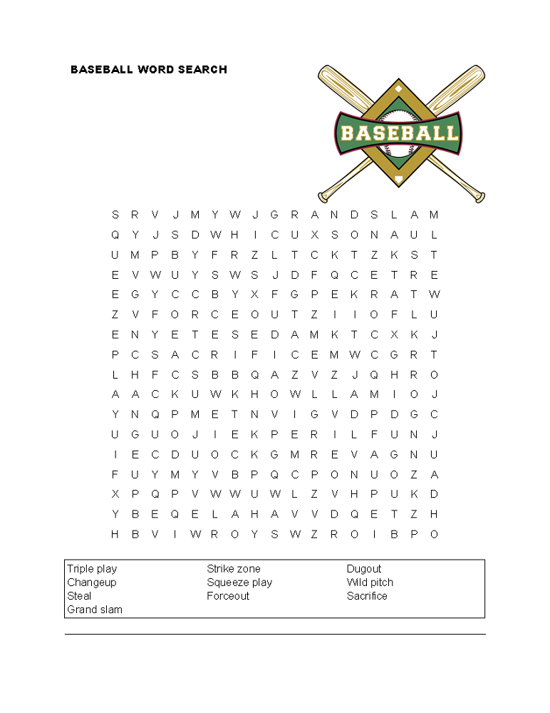 baseball word games hard