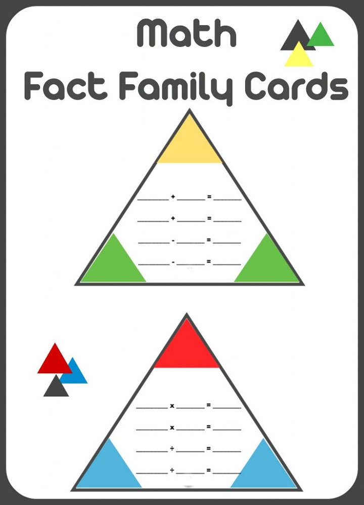 fact family triangle cards
