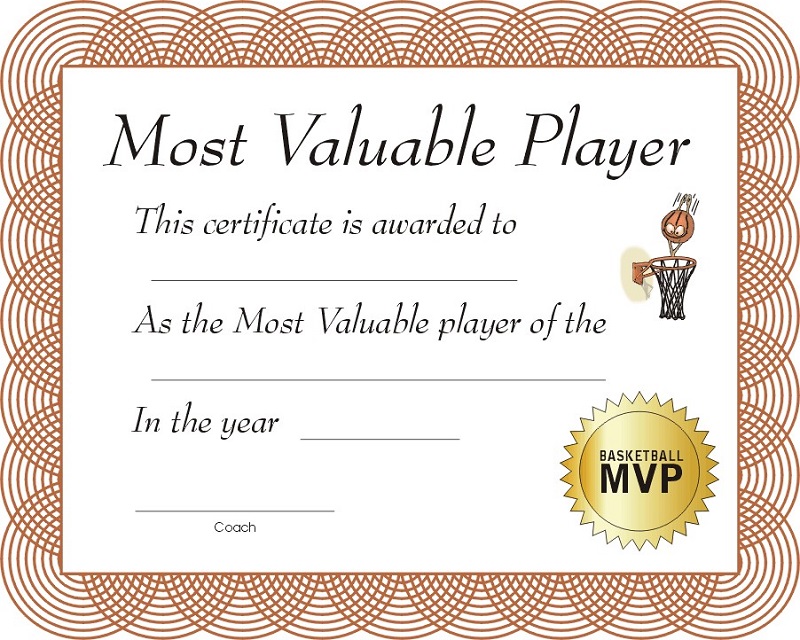 free basketball certificates fill in