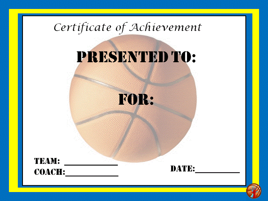 free basketball certificates for achievement