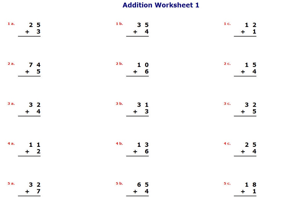 free math worksheets addition