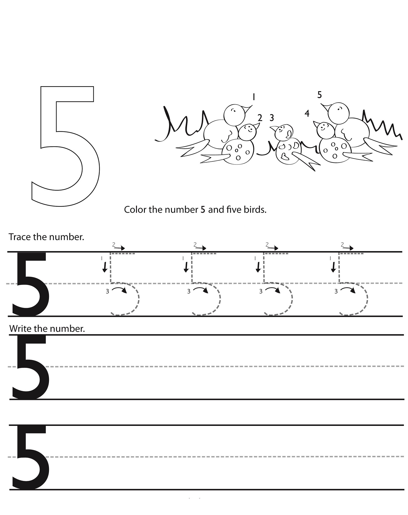 kindergarten printable worksheets numbers